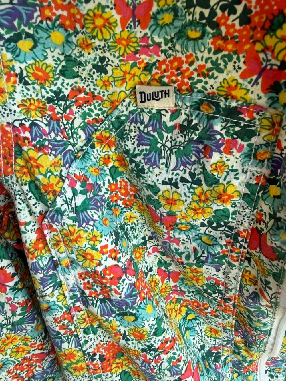Duluth Trading Floral Utility Coverall XS Multi Ditsy Garden Floral Jumpsuit - Picture 2 of 7